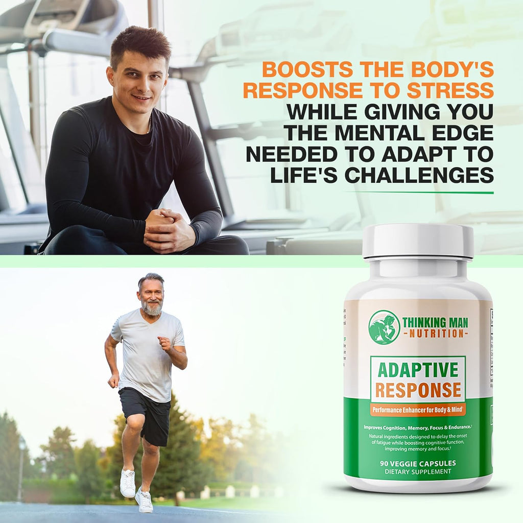 Adaptive Response – Brain Supplements for Memory and Focus | Nootropics Brain Support Supplement with Adaptogens | Lion’s Mane, Bacopa, Cordyceps | Stress Relief & Focus Supplement | 90 count
