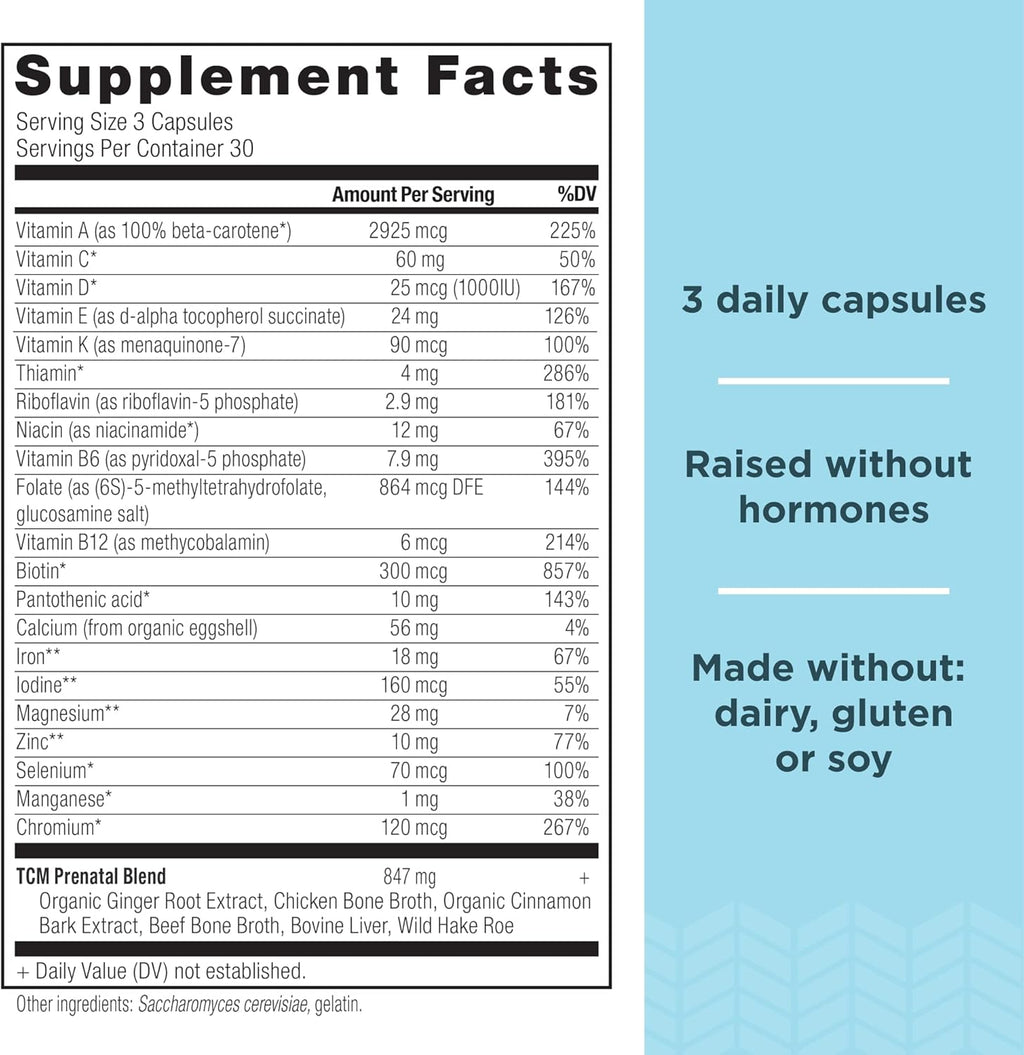 Ancient Nutrition Prenatal Vitamins, Multivitamin for Women with Vitamin C, B12, Magnesium and Folate, Supports Pregnancy and Fertility Health, 90 Ct