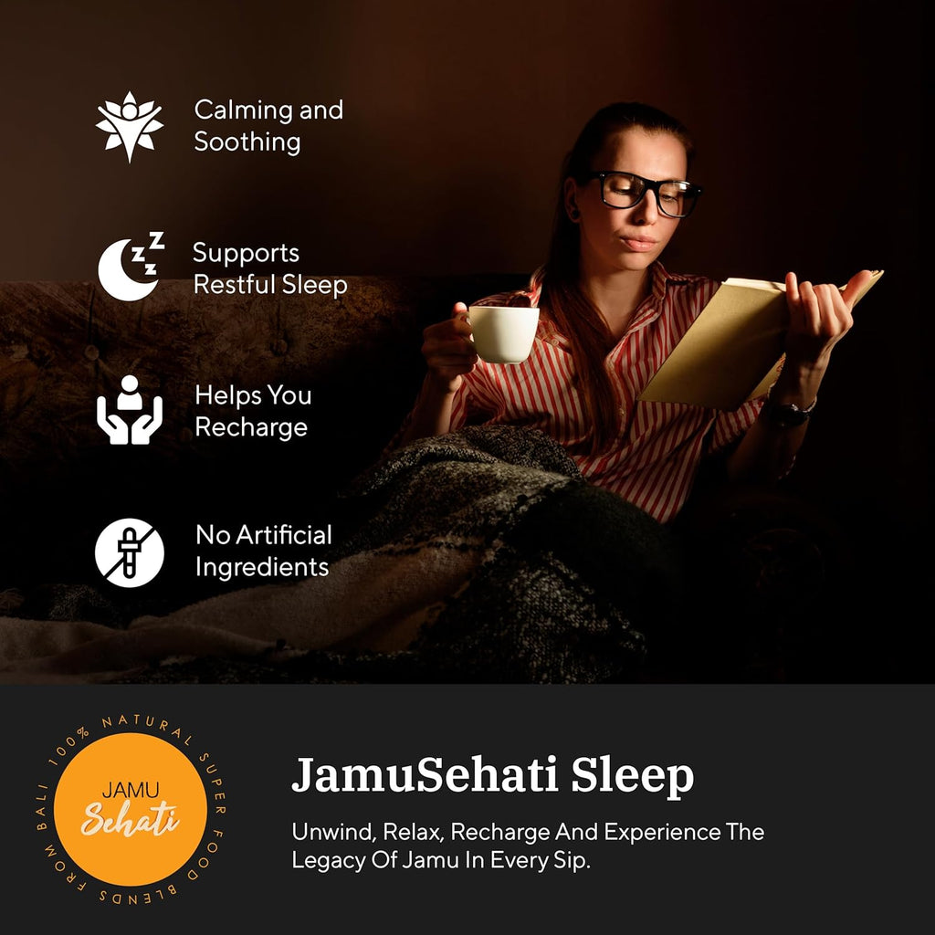 JAMUSEHATI Sleep, Natural Superfoods Blend from Bali, Containing Ginger, Nutmeg, Cinnamon and Star Anise, Pack of 3 Sachets
