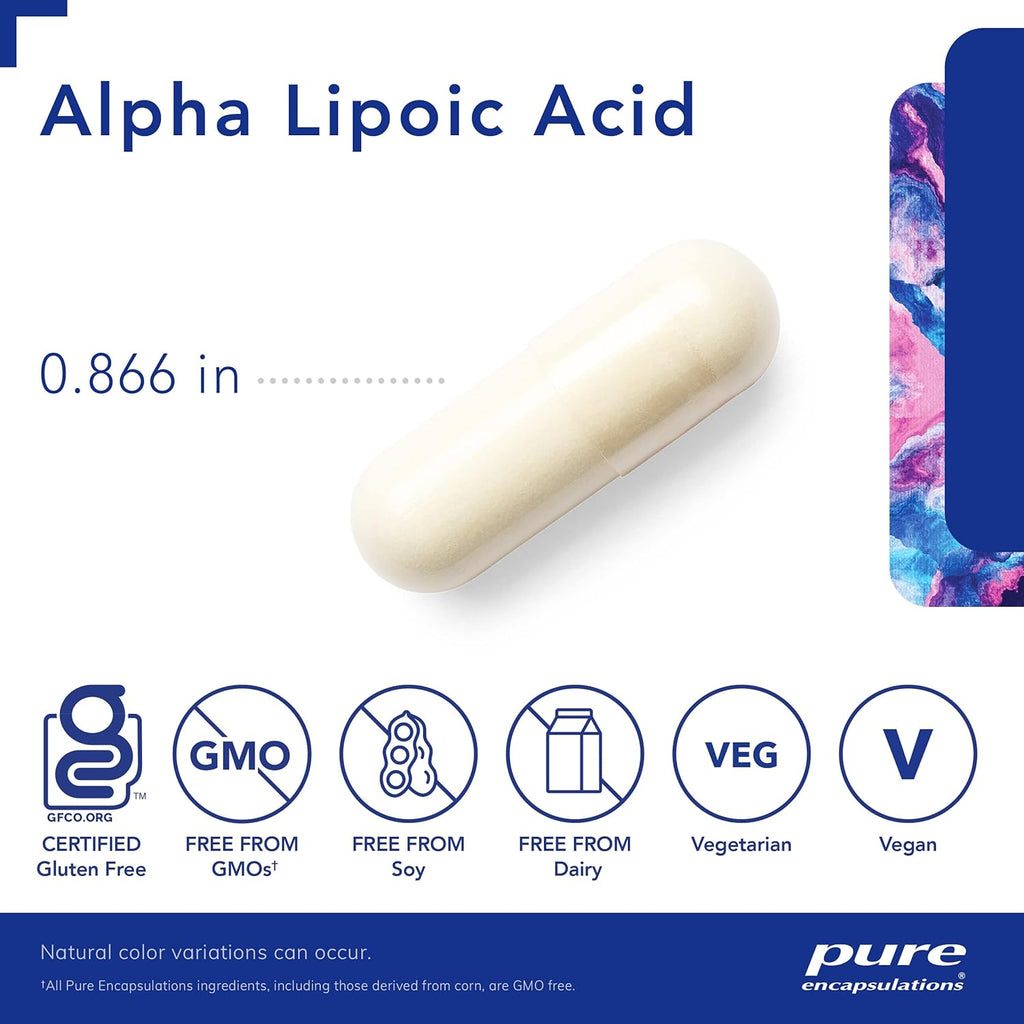 Pure Encapsulations Alpha Lipoic Acid 200 mg - 200mg ALA - Liver & Antioxidant Support* - for Nerve Health & Carb Metabolism - Vegan & Non-GMO Supplement - 120 Capsules