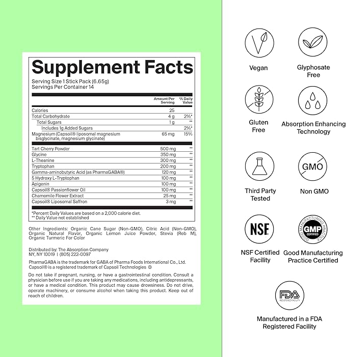 Calm Drink Mix - Supports Cortisol Regulation and Mood - Watermelon Lemonade Flavor & Sleep Aid Powder - Free Natural Supplement to Reduce Stress and Improve Sleep Quality Chamomile Lemonade Flavor