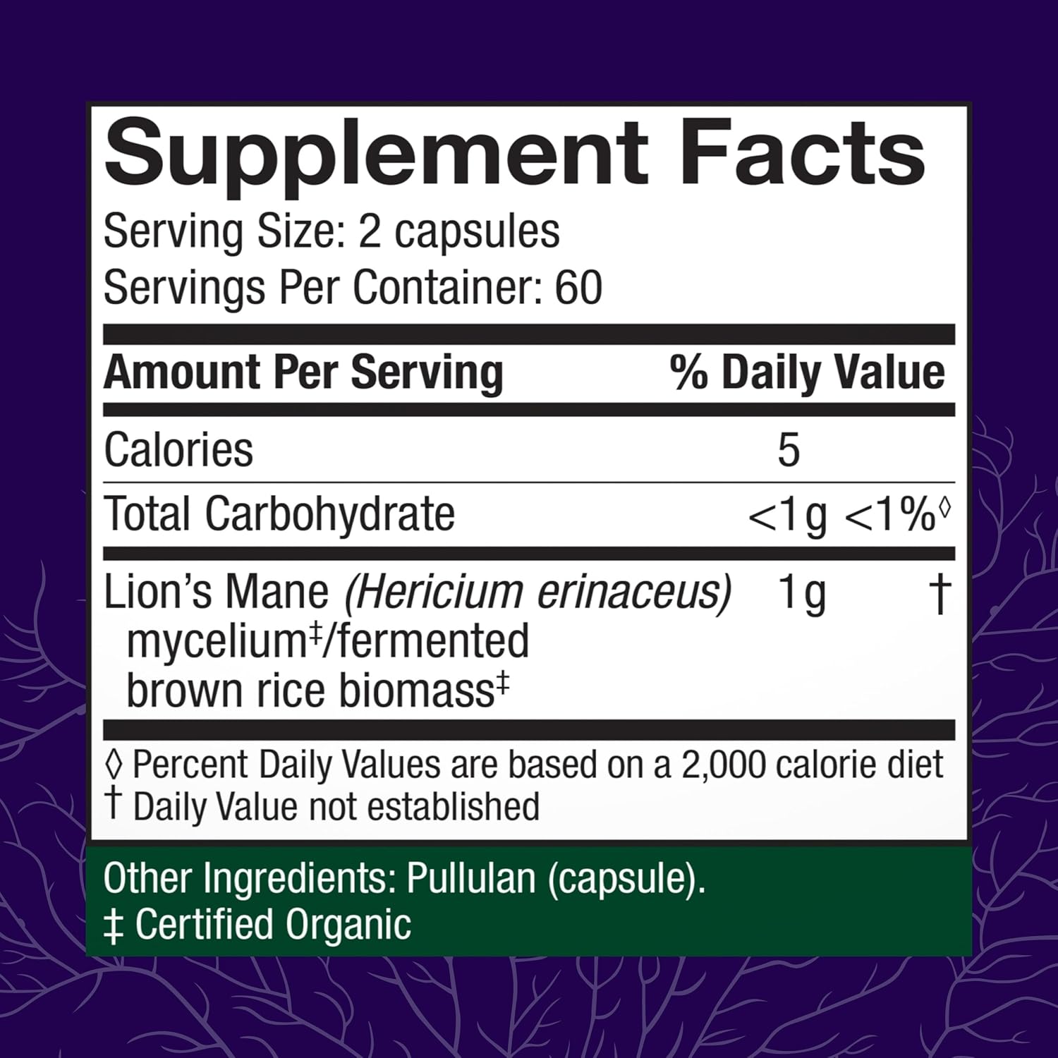 Host Defense Mushrooms Lion's Mane - Supplement Capsules for Brain Health Support - Mushroom Support for Focus & Memory Function - Immune & Nervous System Supplement - 120 Capsules (60 Servings)*
