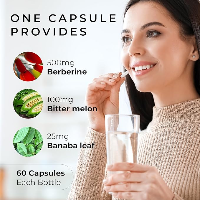 Pure Berberine Supplement 500mg for Weight Management - AMPK Metabolic Activator Berberine Complex for Cognitive, Immune, & Support, 60 Vegan Capsules, Made in The USA