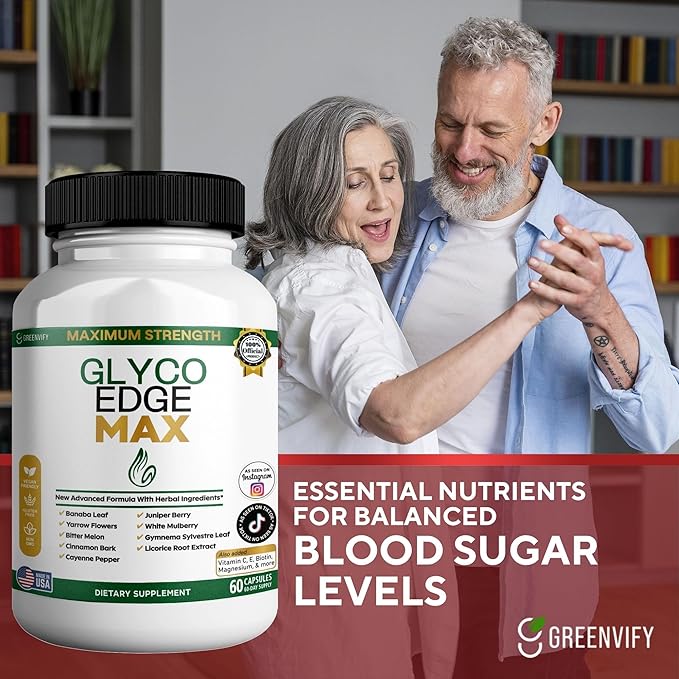 GLYCO Edge MAX Maximum Strength Supplement, 60 Veggie Capsules, with Banaba Leaf, Bitter Melon, Gymnema Sylvestre, Vitamins and Minerals (5)