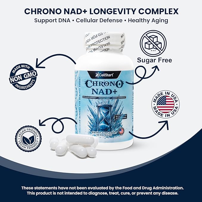 NAD+ Resveratrol Supplement 90 Capsules of 500mg | Anti Aging & Cellular Support Supplements for Women & Men - NAD Supplement Made in USA, (1.5-Month Supply)
