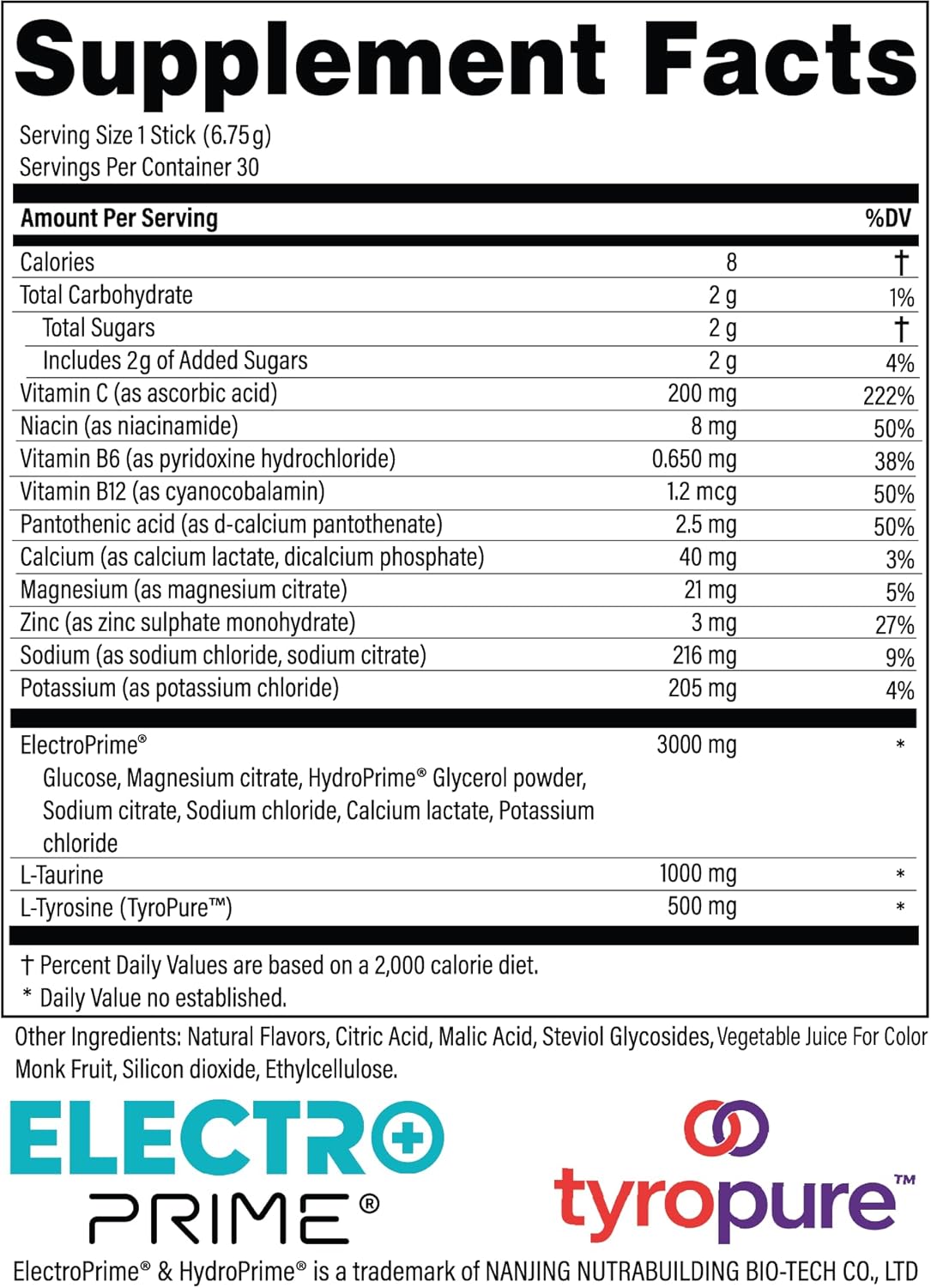 Advanced Bionutritionals Advanced Hydration Formula Electrolyte Drink Mix Powder with ElectroPrime®, L-Taurine, TyroPure™, B-Vitamins, Vitamin C – Strawberry Watermelon – 30 Stick Packs