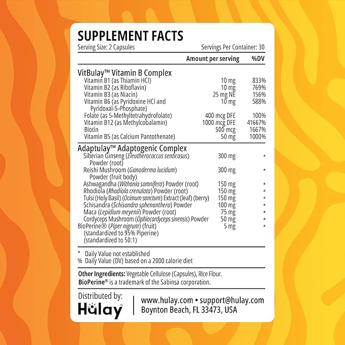 Energy Supplement - Vitamins for Energy, Tiredness & Fatigue - Natural Energy - Vitamin B Complex, Ashwagandha - Energy Supplements for Women & Men - Energy Booster Without Caffeine - 60 Caps - Vegan