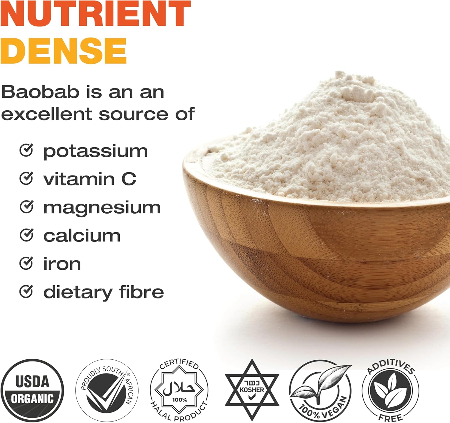JDBotanics 100% Baobab Powder 300g (10.5 oz) | Direct from South Africa | USDA Organic Certified