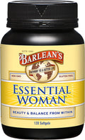 Barlean's Essential Woman Supplement Capsules, Women's Flaxseed and Evening Primrose Oil for Hormone Balance, Omega 3 6 9 and GLA Acid, 120 Count