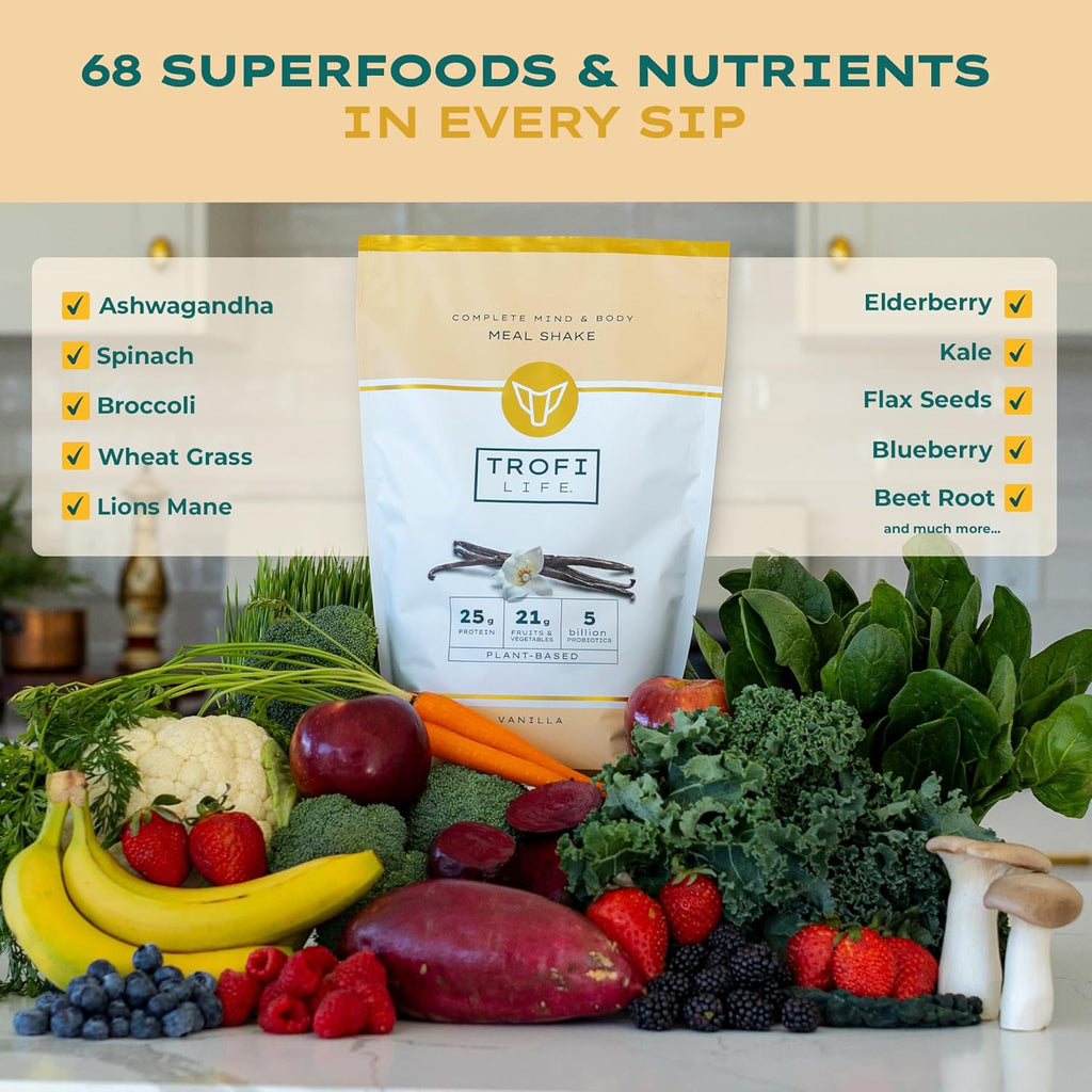 All-In-One Complete Nutrition Meal Shake | 90+ superfoods & nutrients, 21g Organic Fruits & Veggies, 23g Plant-Based Protein | Vegan Friendly | Best Meal Replacement Shake Powder | 33.3oz