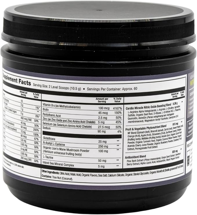 Cardio Miracle Nitric Oxide Supplement 60 Servings - Beet Root Powder with L-Arginine to Support Circulation, Blood Flow, Energy, Endurance, Stamina & Heart Health for Men and Women