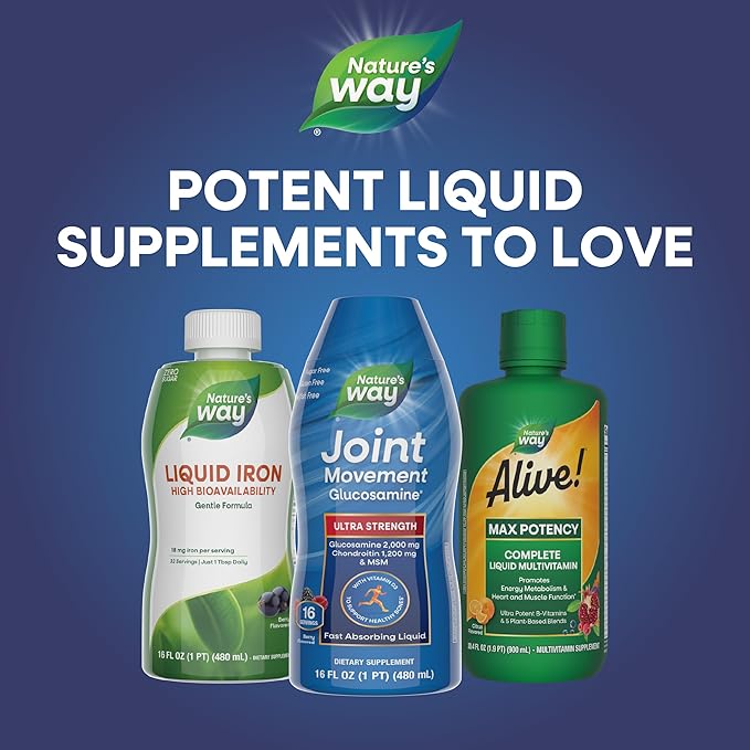 Nature's Way Joint Movement Glucosamine Fast Absorbing, 16 day supply, 16 Ounces (480 mL), Natural Berry (Packaging May Vary)