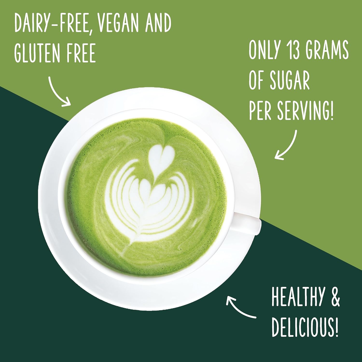 Two Leaves and a Bud Barista Matcha Sweetened Latte Blend (8 Servings), Japanese Matcha Green Tea Powder, 1 Resealable Bag, 120g (4.23oz)