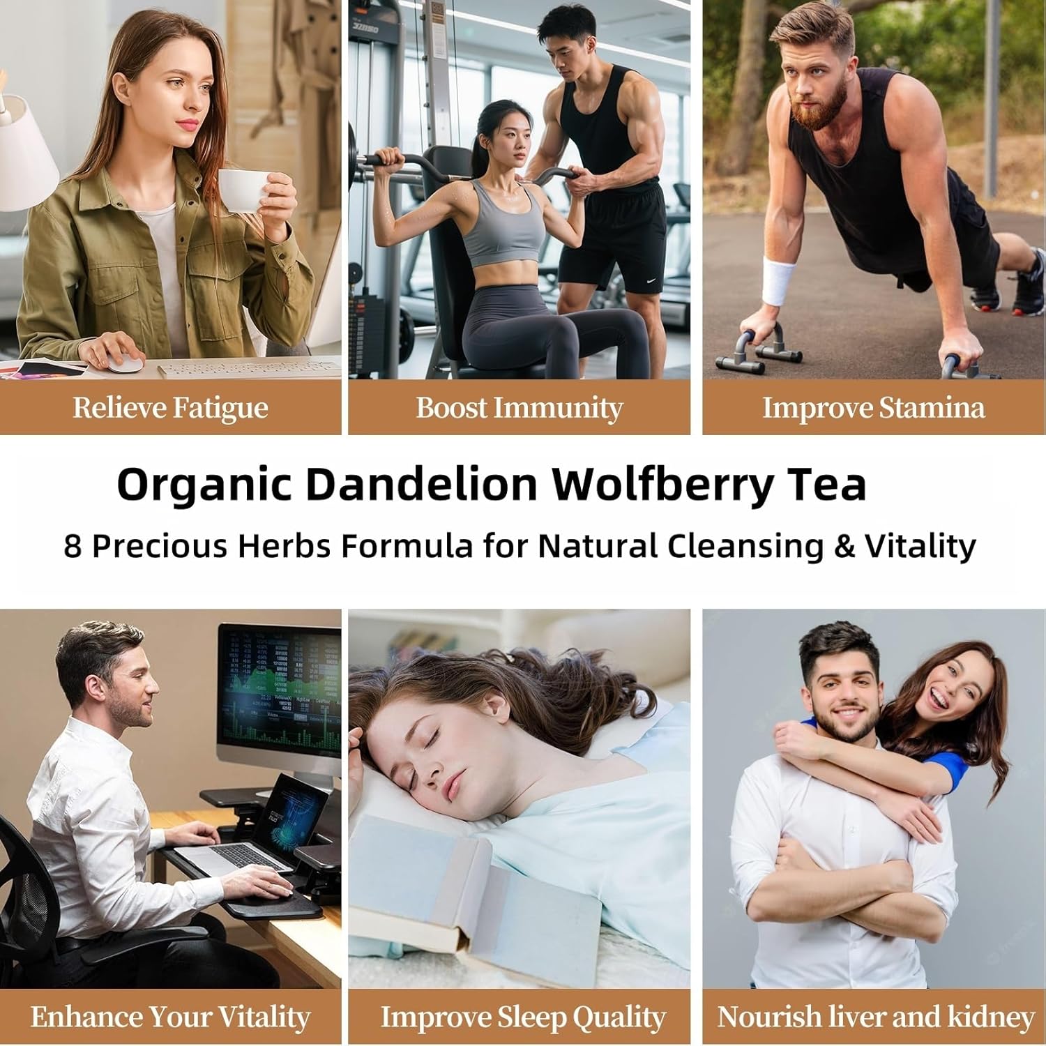 Premium Kidney and Liver Detox Tea - 8 Herbal Blend with Dandelion, Goji Berry, Jujube, Licorice Root & Chrysanthemum - Caffeine & Sugar Free - 30 Individually Wrapped Pyramid Tea Large Bags (300g)