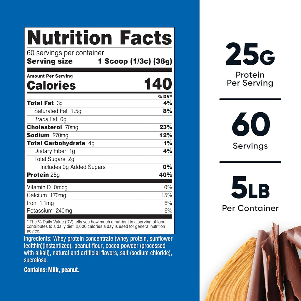 Nutricost Whey Protein Concentrate (Chocolate Peanut Butter) 5LBS - Gluten Free & Non-GMO