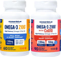 Oceanblue Omega-3 2100 Bundle – CoQ10 90ct + Triple Strength 60ct – High-Potency EPA, DHA & DPA – Heart & Brain Support – Orange Flavor, Burpless Fish Oil - 2 Pack