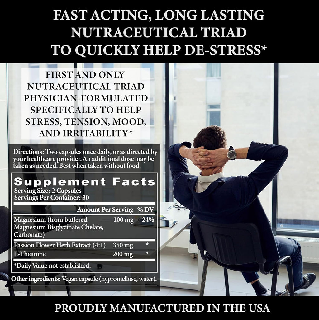 Stress Edge Stress Relief Supplement, Natural Mood Enhancer, Physician-Formulated, Calm Mind and Body, Improve Sleep, Fast Acting, 30 Servings