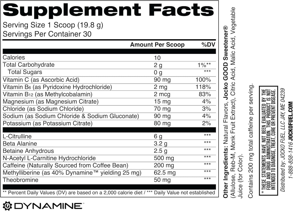 Jocko Fuel Pre Workout for Men & Women - High Stim Low Sugar Blend with Beta Alanine + L-Citrulline, Support Muscle Pump, Energy, & Recovery, 200mg of Caffeine Fruit Punch, 30 Servings 1.31lbs (594 G)