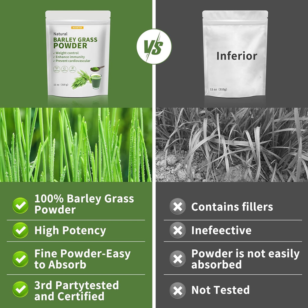 Barley Grass Juice Powder 11 oz - 100% Pure Wheatgrass Powder, Vegan, No Maltodextrin & Sugar.