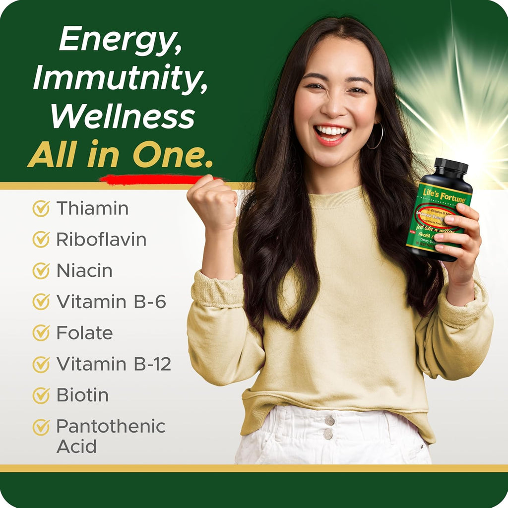 Life's Fortune Multivitamin All Natural Energy Source Supplying Whole Food Concentrates, Antioxidants, Amino Acids, Enzymes, Trace Minerals & More (90 Count (Pack of 1))