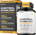 Cortisol Manager & Stabilizer Supplement | Supports Deep Sleep, Relaxation, Adrenal Health & Stress | 300mg Ashwagandha | L-Theanine, Rhodiola Rosea Extract & Apigenin | 180 Capsules