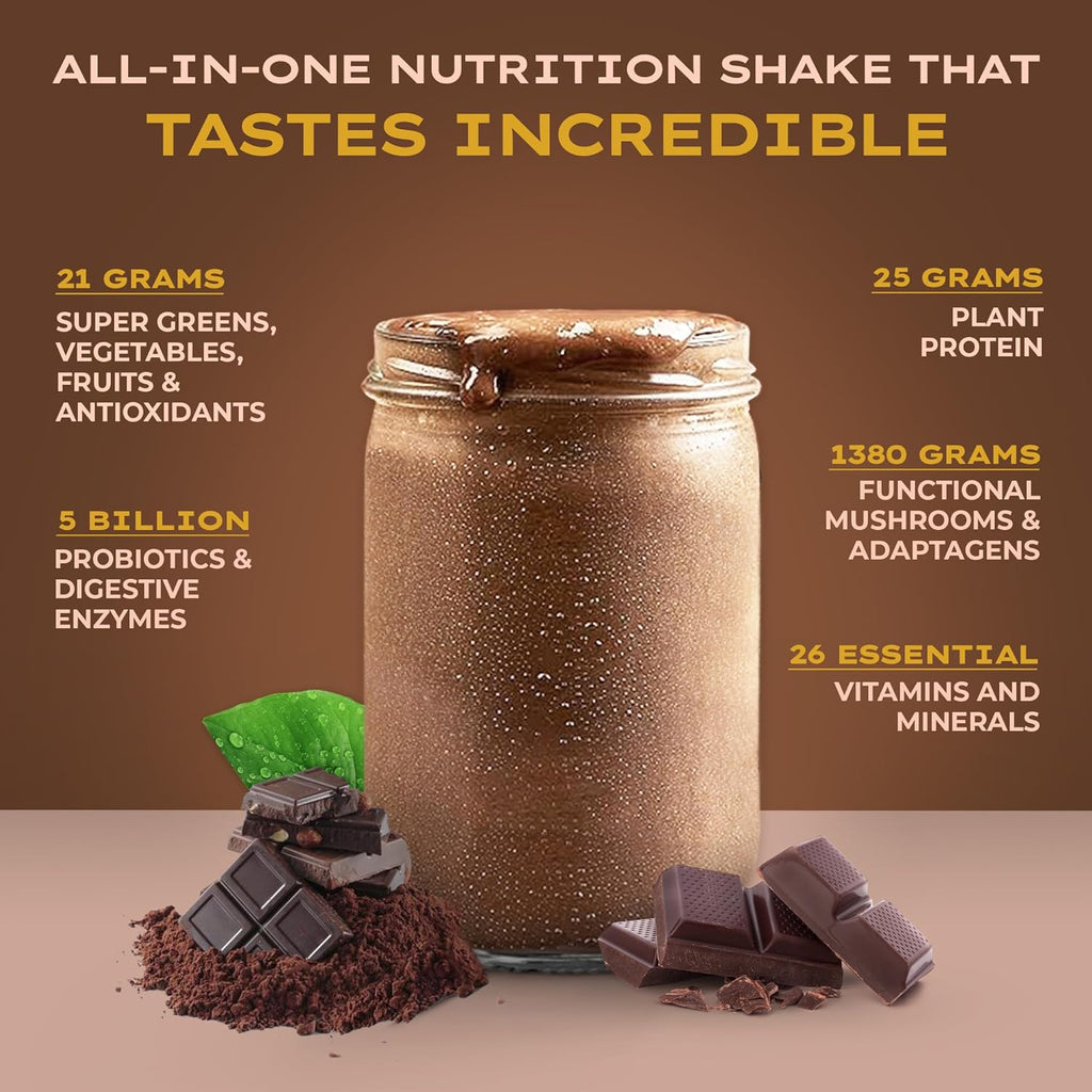 All-In-One Complete Nutrition Meal Shake | 90+ superfoods & nutrients, 21g Organic Fruits & Veggies, 23g Plant-Based Protein | Vegan Friendly | Best Meal Replacement Shake Powder | 35oz