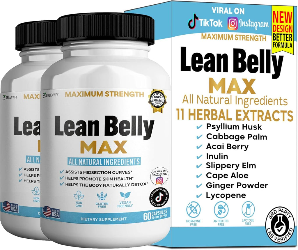 Lean Belly Max Natural Supplement, 60 Capsules, 30-Day Supply, All Natural Ingredients, Non-GMO, Gluten Free (2)
