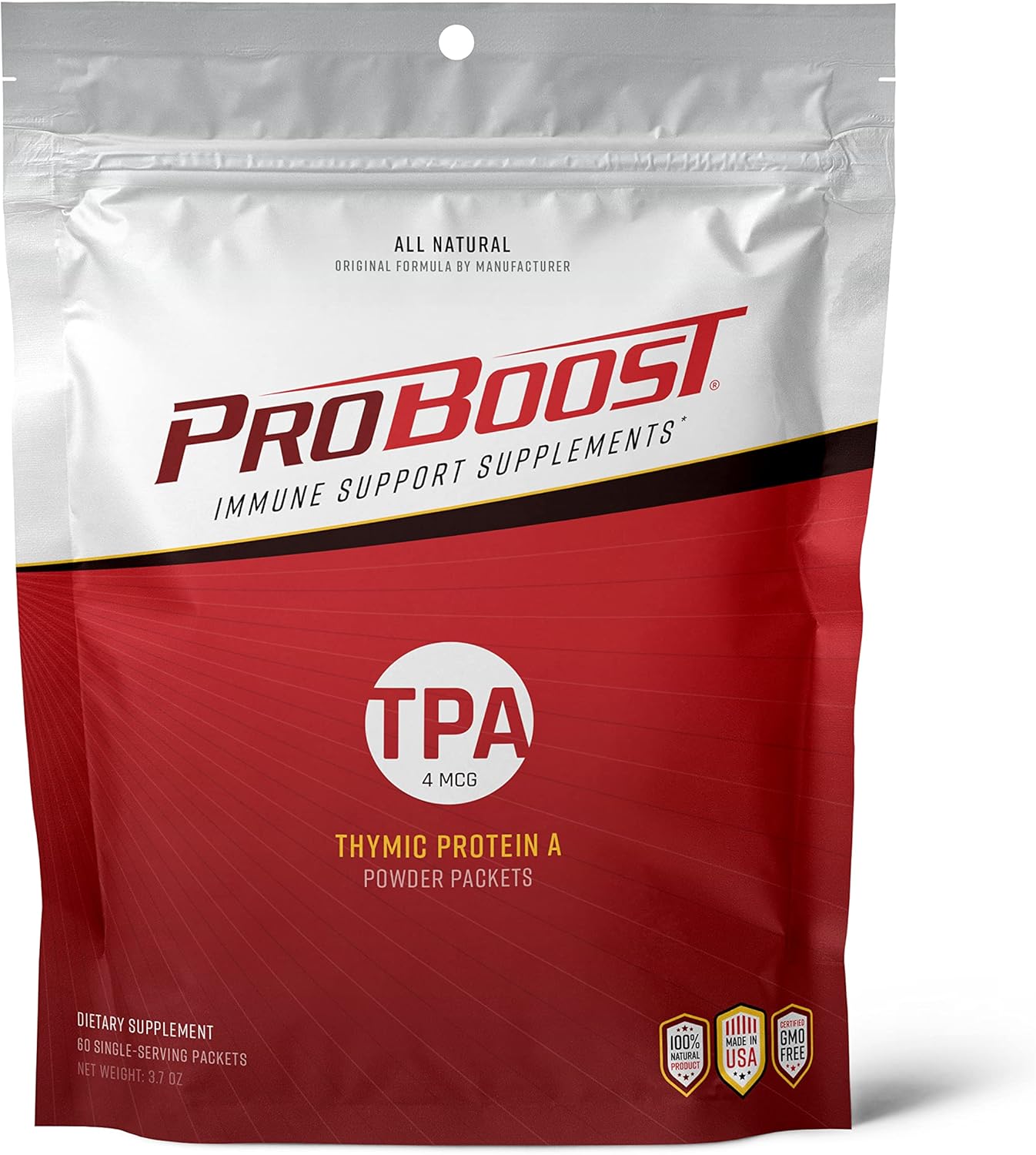 4 McG Thymic Protein A (TPA) Powder Packets - All Natural, Non-GMO, Immune Regulation and Support Supplement - 60 Packets, 4 McG TPA/Serving