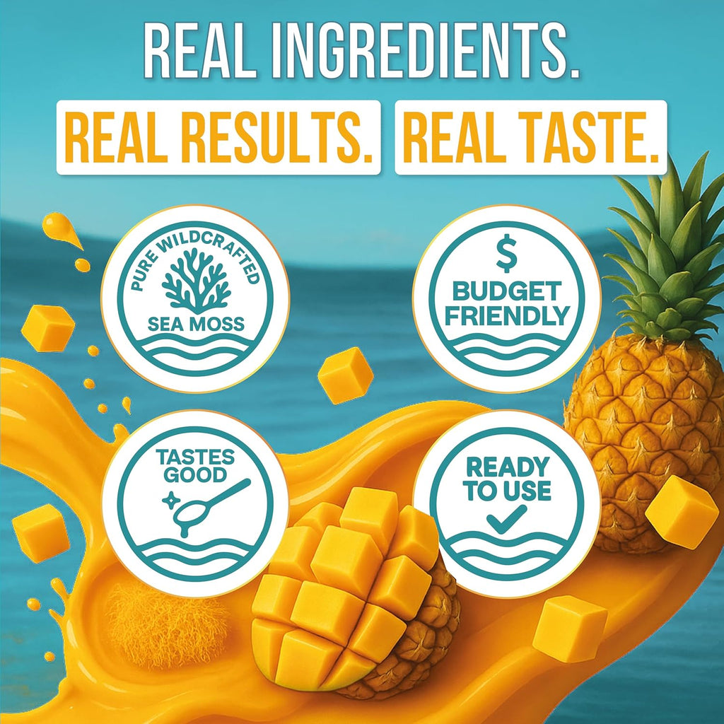 Biolore Sea Moss Gel Mango-Pineapple Made in USA Raw Wildcrafted Irish Seamoss Essential Vitamins Trace Minerals Vegan Superfood, Jam, Jelly & Sweet Spread Gifts (Mango-Pineapple 8OZ)