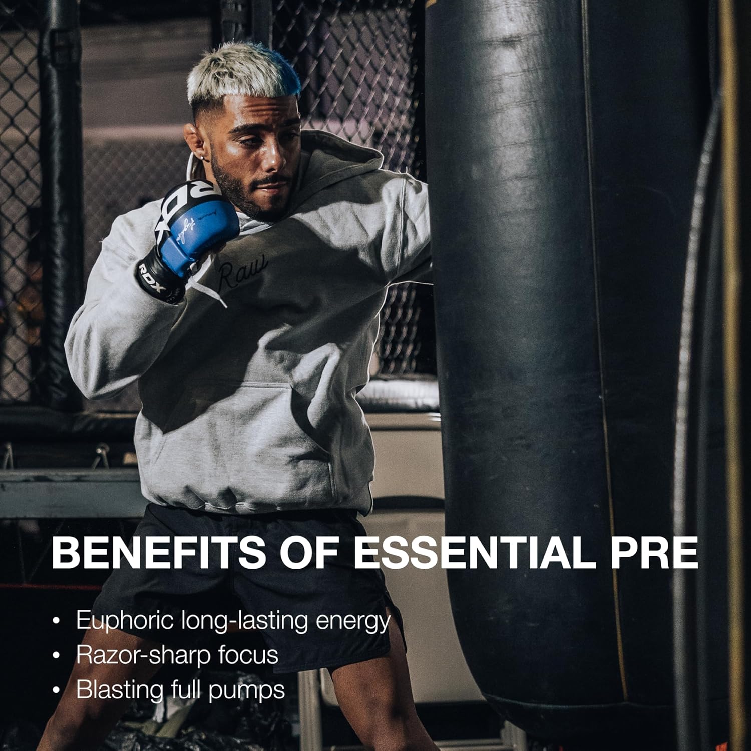 RAW Essential Pre-Workout Powder (Sour Watermelon) - Chris Bumstead Sports Nutrition Supplement for Men & Women - Preworkout Energy Powder with Caffeine, L-Citrulline & Beta Alanine Blend - 2-Pack