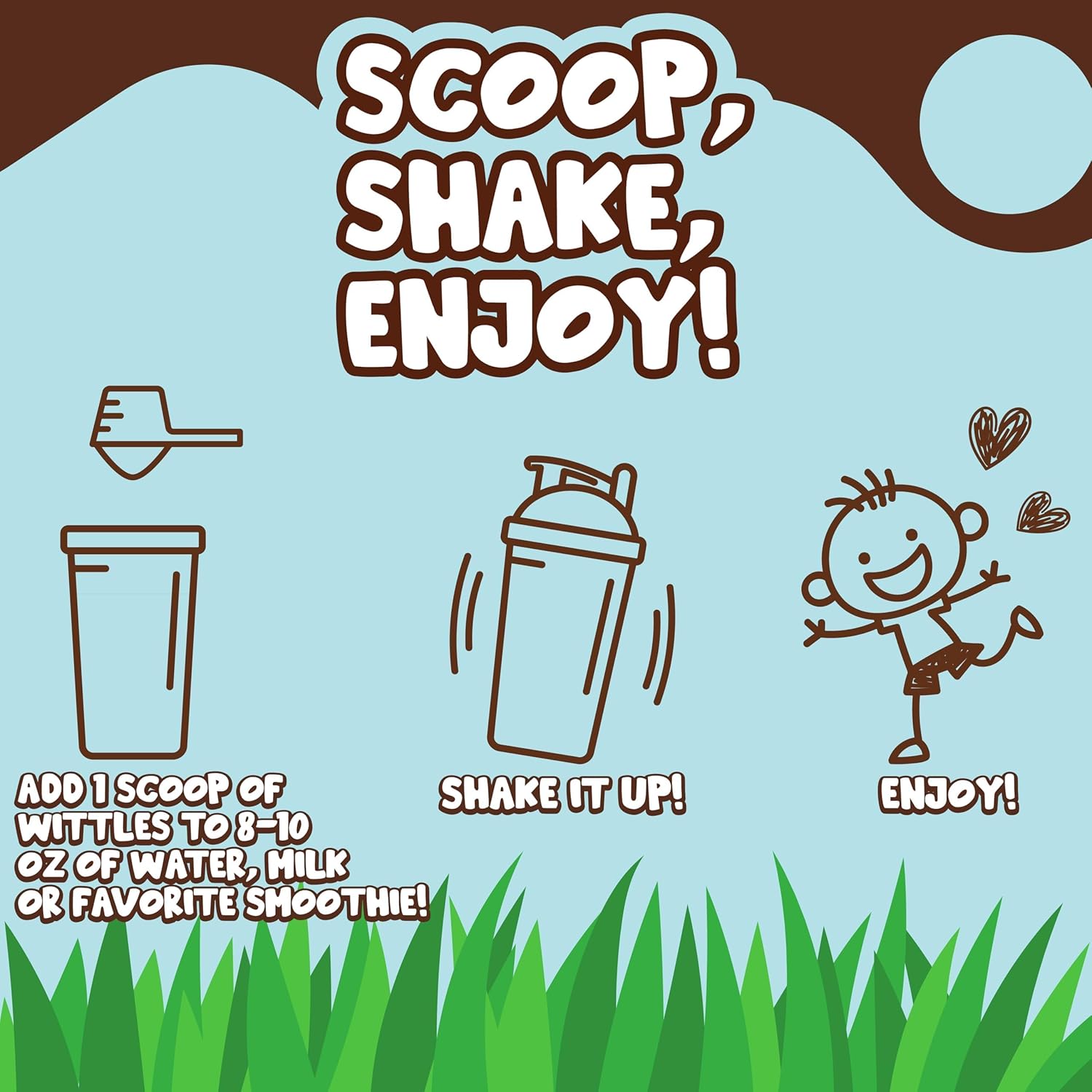 Kids Organic Chocolate Protein Shake for Youth & Teens, 8g of Protein Powder + Superfood Nutrition Powder for Kids (20 Servings, Chocolate)