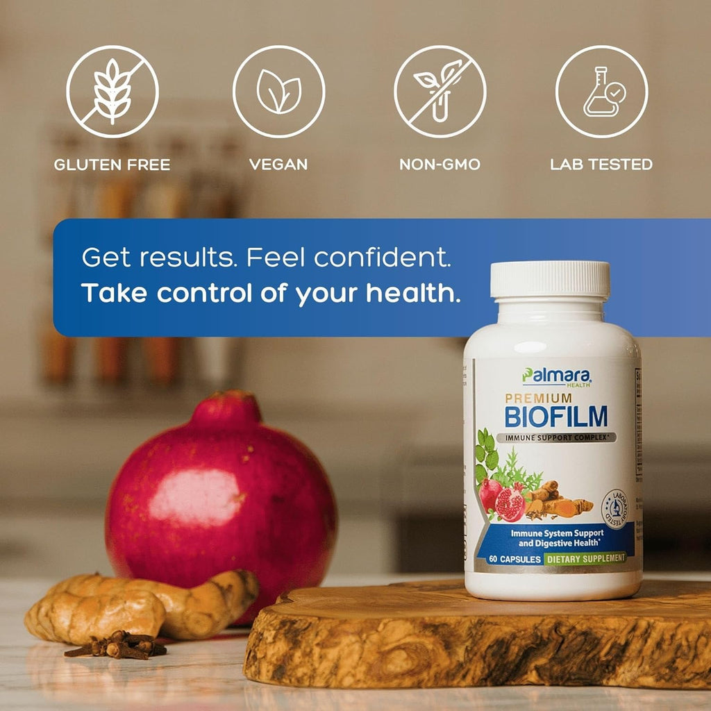 Premium Biofilm Defense Complex: Antioxidants, Herbs and Botanicals for Immune System Support & Digestive Health | 60 Capsules