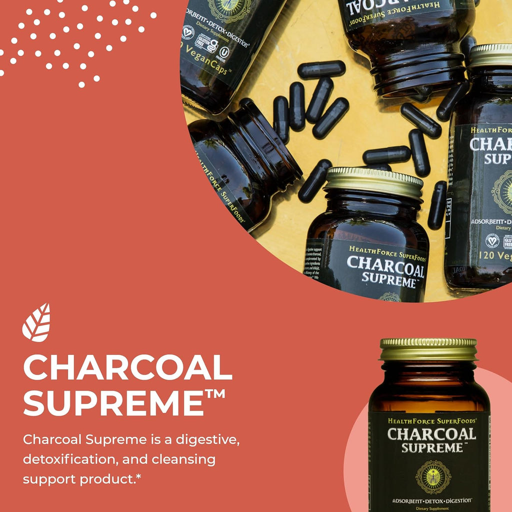 HealthForce SuperFoods Charcoal Supreme - 60 VeganCaps