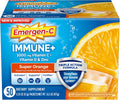 Emergen-C Immune+ Triple Action Immune Support Powder, BetaVia (R), 1000mg Vitamin C, B Vitamins, Vitamin D and Antioxidants, Super Orange – 50 Count