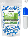 XPRS Nutra Size 0 Empty Capsules - 500 Count Empty Vegan Capsules - Vegetarian Pills - DIY Vegetable Capsule Filling - Veggie Pill Caps for Do-It-Yourself Supplements (Blue/White)