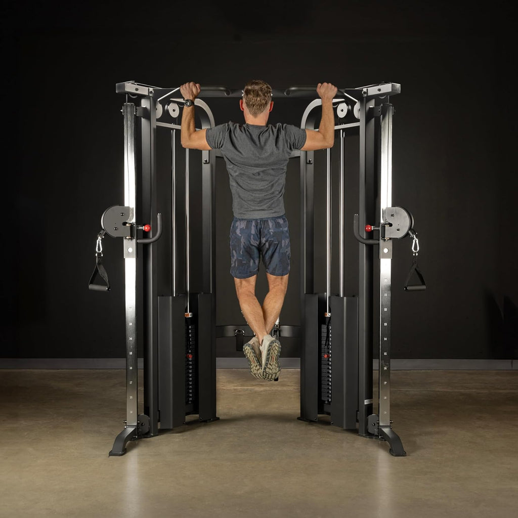 XMARK Functional Trainer with Dual Weight Stacks, All-in-One Cable Machine & Crossover for Full Body Strength Training at Home or Garage Gym