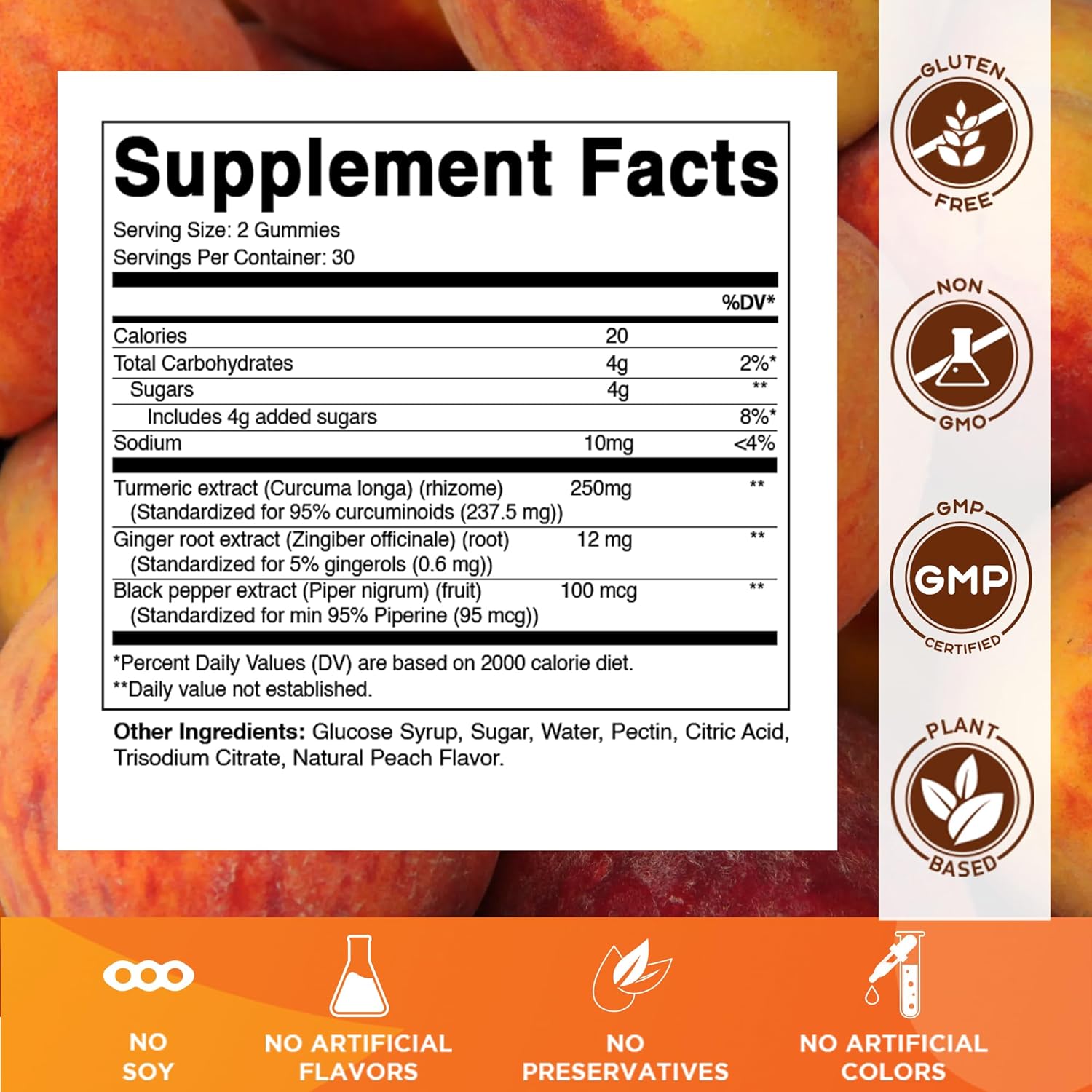 Vitamatic Turmeric Gummy with Ginger & Black Pepper Extract – 60 Vegan Gummies Each | 2 Pack (120 Gummies) 95% Curcuminoids – Powerful Antioxidant & Inflammatory Support