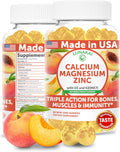 Lunakai USA Made Calcium Gummies with Magnesium, Zinc, Vitamin D3 & K2 for Women, Men & Kids – Delicious Calcium Magnesium Zinc D3 Supplement for Bone, Muscle & Immune Support, 60ct