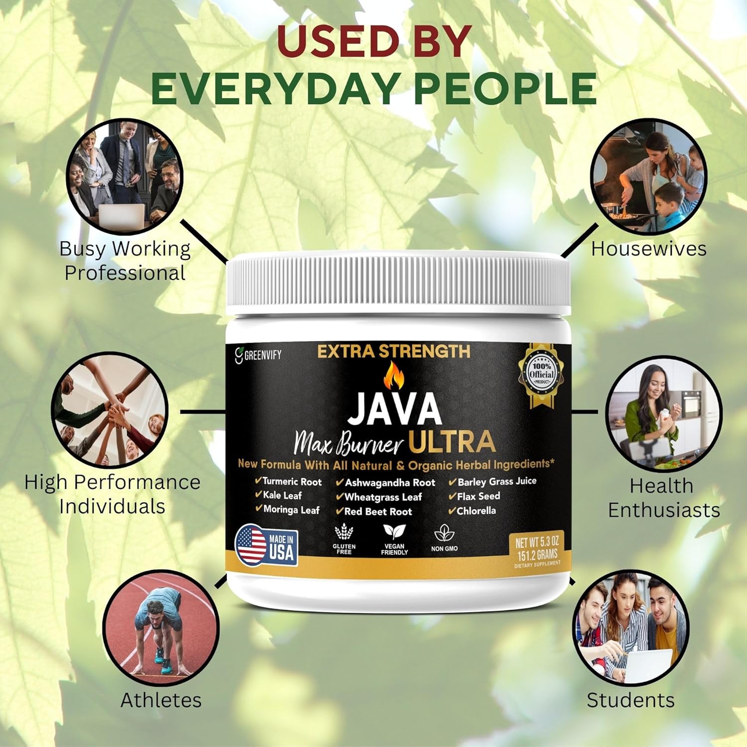 Java Max Burner Ultra Extra Strength, Natural & Organic Herbal Ingredients, 5.3 oz (1)