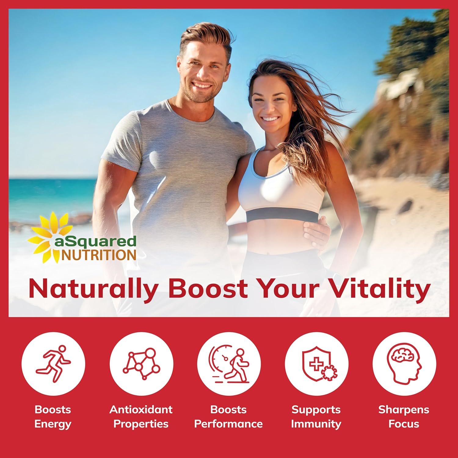 aSquared Nutrition Natural Korean Panax Ginseng (1000mg Max Strength)-90 Capsules Root Extract Complex (Red & White), High Dosage Ginsenosides in Seeds, Asian Powder Supplement,Tablet Pills for Energy