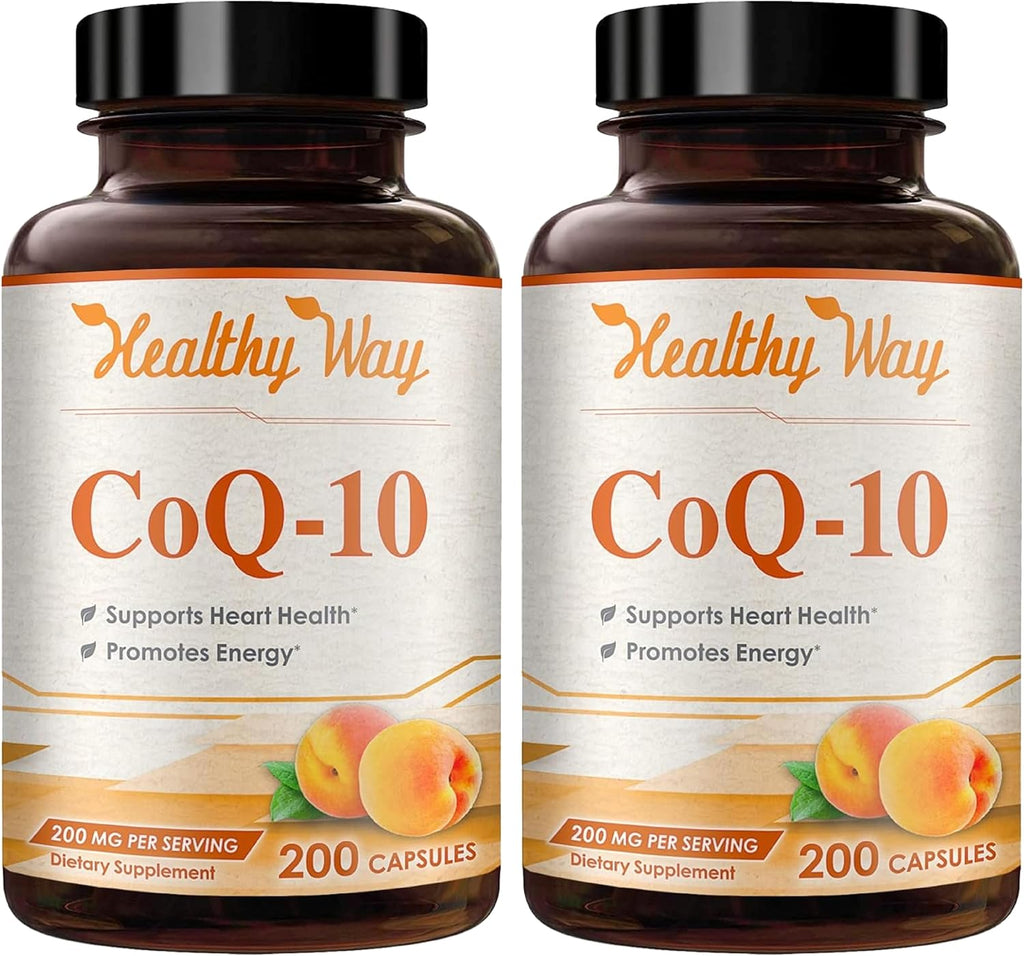 Coenzyme Q10 200mg CoQ10 Supplement - Once Daily Coq 10 200mg Powder Capsules for Healthy Heart Antioxidant and Energy Support - Non-GMO Quick Absorption Ubiquinone Q10 Coenzyme (400 Servings)