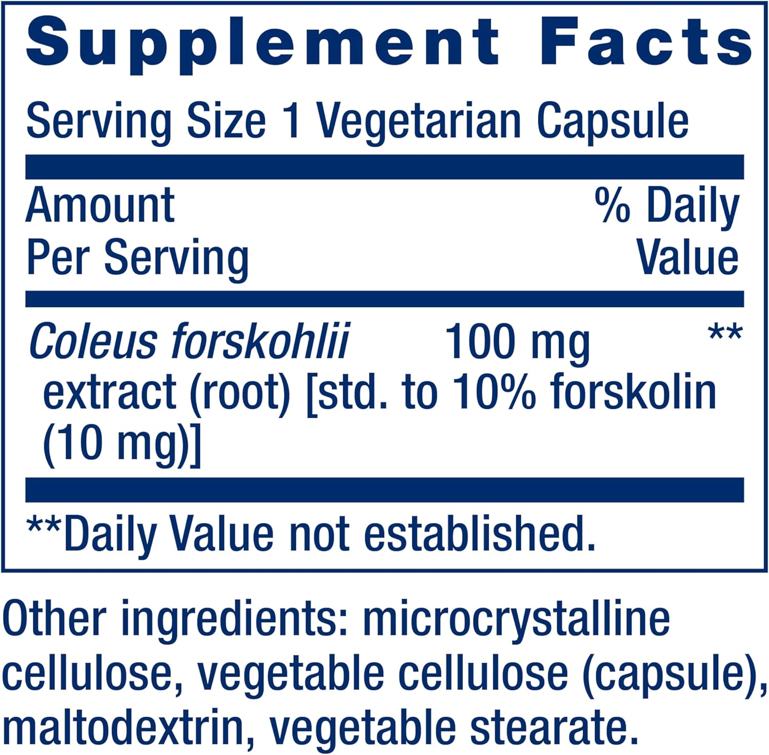 Life Extension Forskolin, Coleus forskohlii, Cellular Energy Health Support Supplement, 10 mg, standardized Extract, Non-GMO, Gluten-Free, Vegetarian, 60 Capsules, 1-2 Month Supply