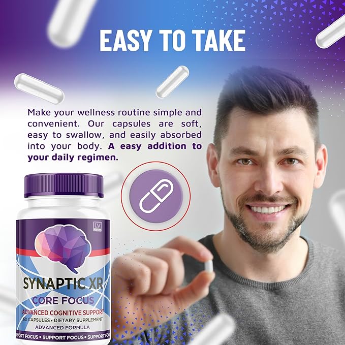 (3 Pack) Synaptic XR Capsules, SynapticXR, Synaptic XR Core Focus, Synaptic XR Brain Caps, Synaptic XR, Brain Synaptic XR, Synaptic XR Advanced Formula 180 Capsules for 3 Months