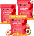 Reprise Jujube Seeds in Daily Gummies, 300 mg Full-Spectrum Jujube Seeds, Supports Relaxation & Restful Sleep, 100% Plant Based Vegan & Gelatin Free, Peach Flavored, 45 Gummies (Pack of 3)