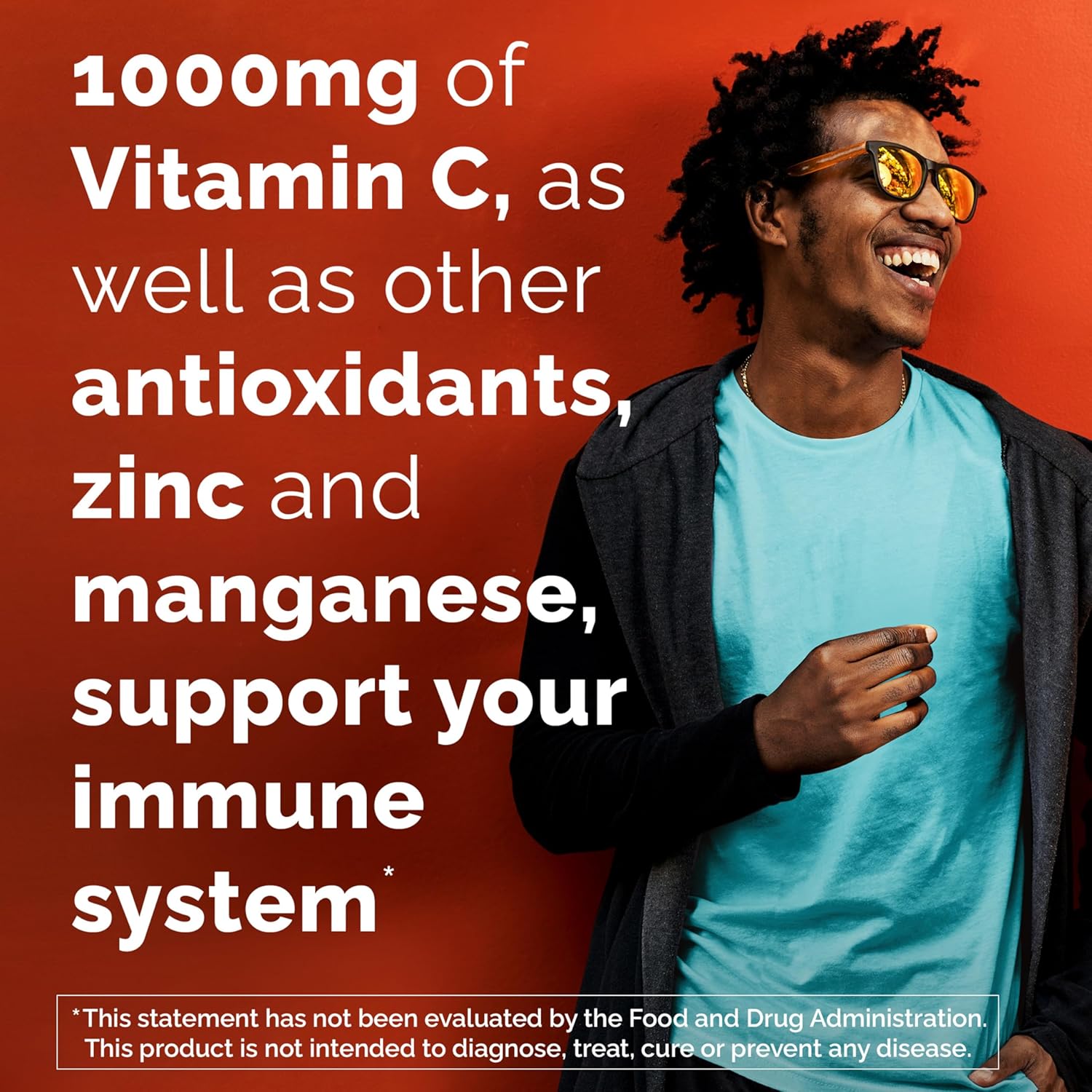 Emergen-C Zero Sugar 1000 mg Vitamin C Powder for Daily Immune Support Caffeine Free Vitamin C Supplements with Zinc and Manganese, B Vitamins and Electrolytes, Raspberry Lemonade Flavor - 36 Count