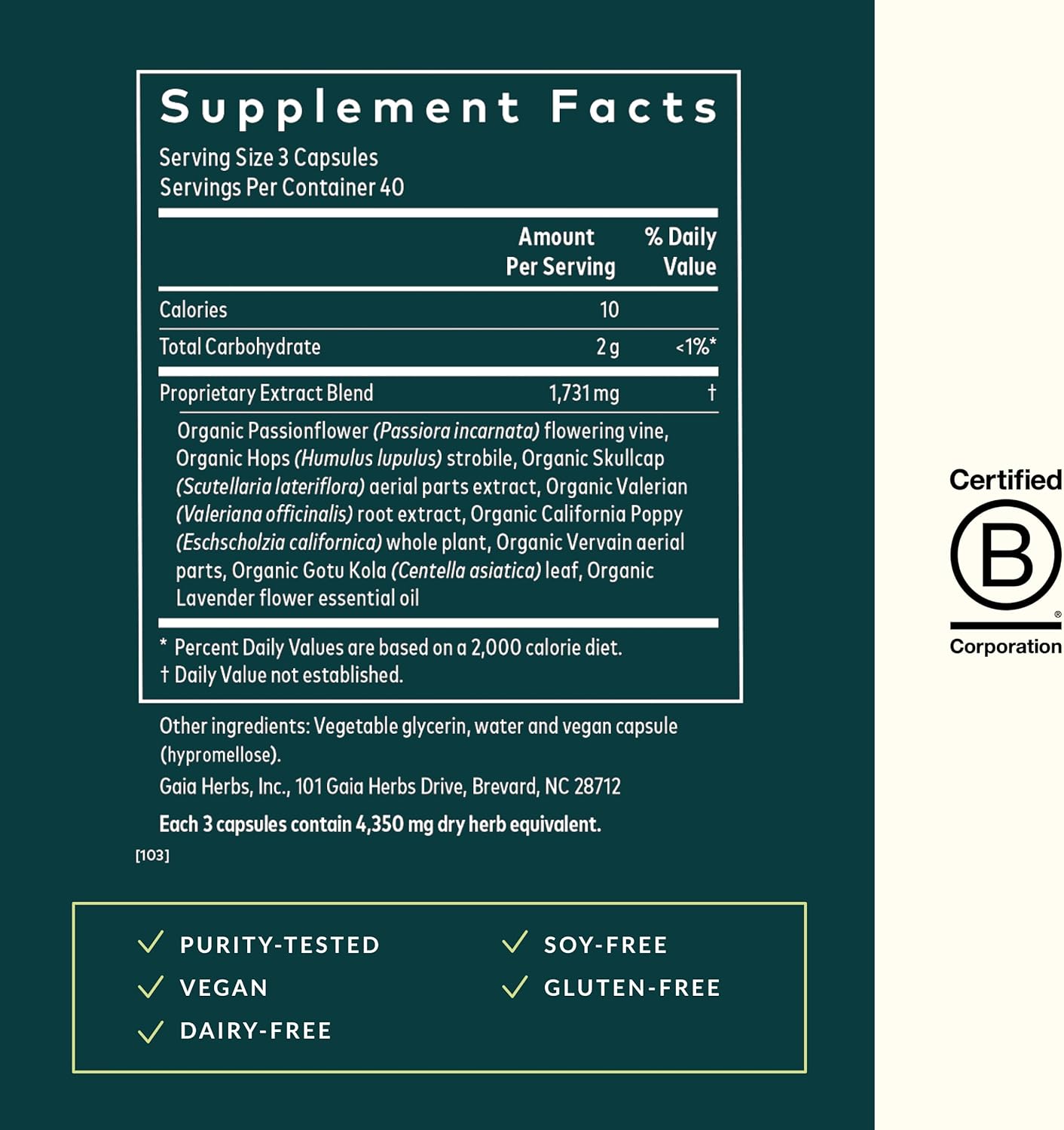 Gaia Herbs Sound Sleep - Natural Sleep Support to Promote Calm & Relaxation - with Valerian Root, Passionflower & More - 120 Vegan Liquid Phyto-Capsules (40-Day Supply)