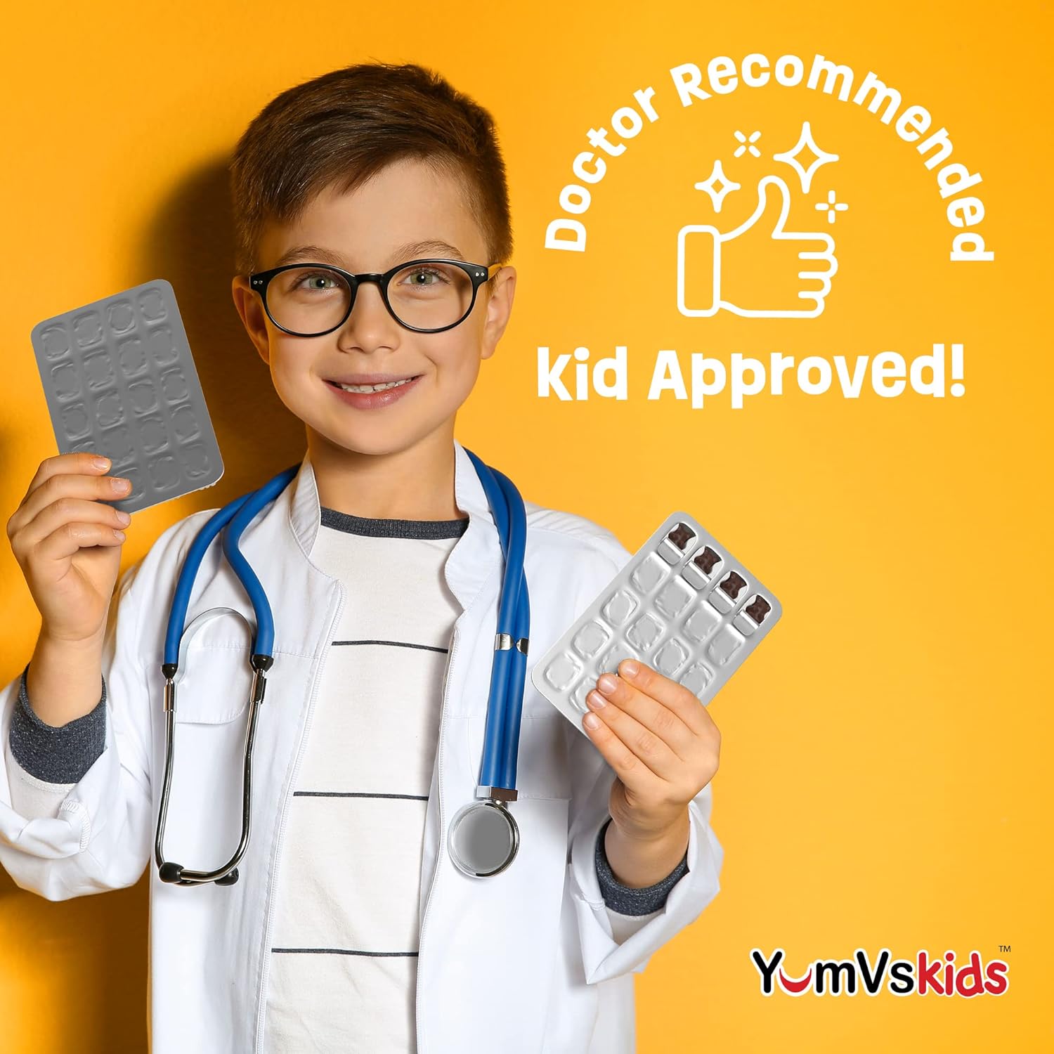 YUM-V'S - Kids Multivitamin Chewable Chocolate Bears - Multivitamin for Kids Supplement - 16 Vitamins & Minerals - Vitamins Including D, Zinc, C, B Complex & More, 60 Count Pack of 1