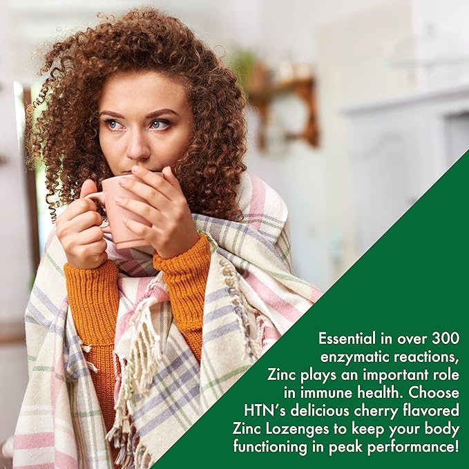 Health Thru Nutrition Zinc Lozenge with Vitamin C | Zinc 23mg Vitamin-C 30mg | Natural Chery Flavor | Supports Healthy Immune Function | 3rd Party Tested | Non-GMO, Gluten & Soy Free (Pack of 60)