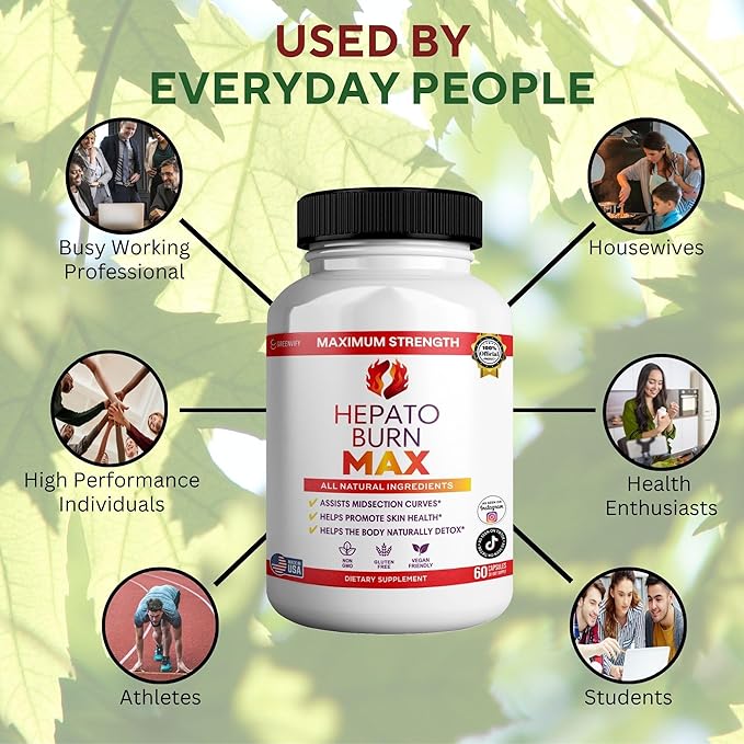 Hepato Burn Max, Maximum Strength Natural Detox Supplement, 60 Capsules, Vegan, Gluten Free (3)