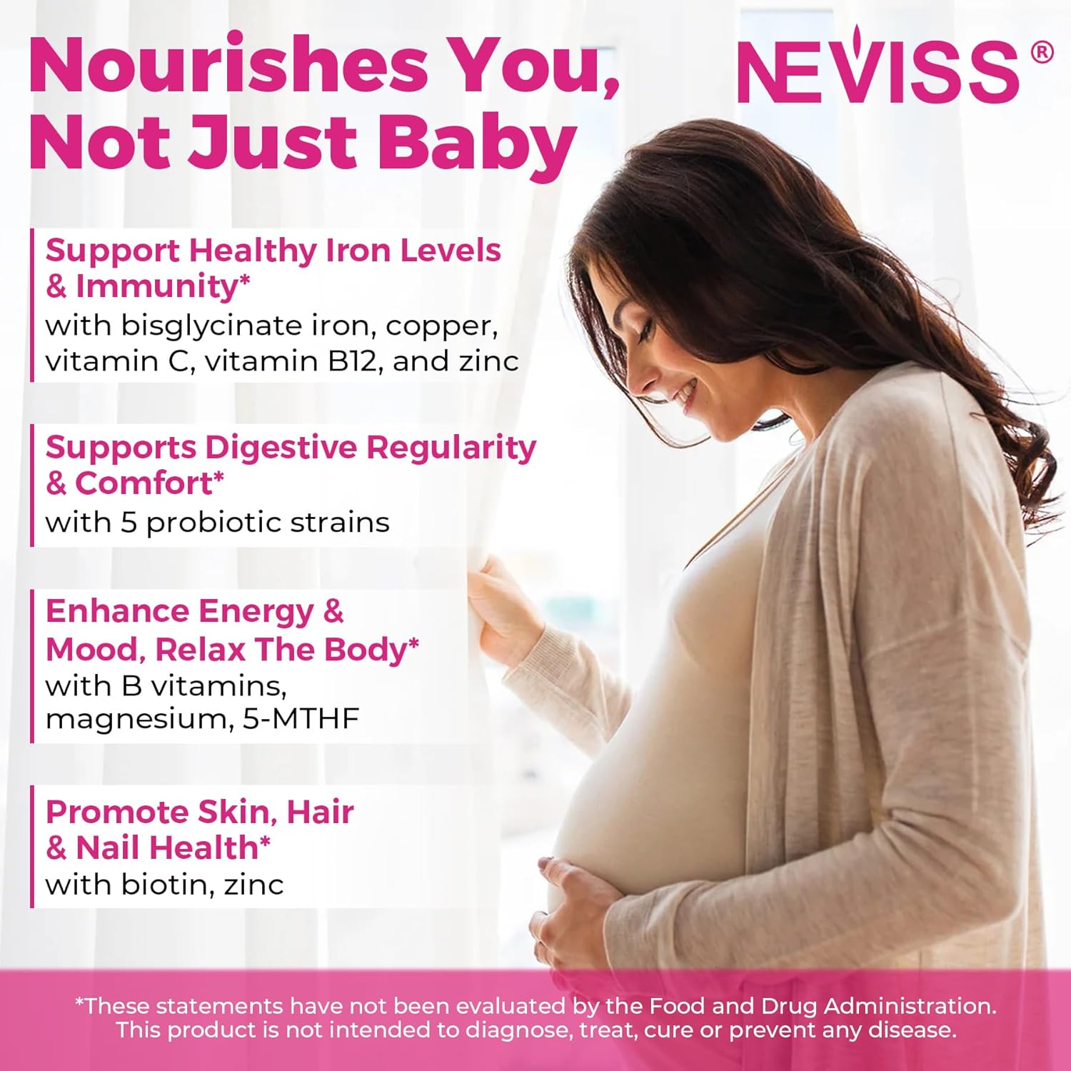 Prenatal Vitamins for Women Multivitamin Gummies w/ Methylfolate 1mg, Choline Omega-3(DHA+EPA) Iron, Postnatal Vitamins for Women Breastfeeding | Before,During & After Pregnancy,Sugar Free,Vegan,60Cts